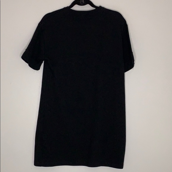 Zara Black Short-sleeve reverse hem Long T Shirt - Picture 3 of 8